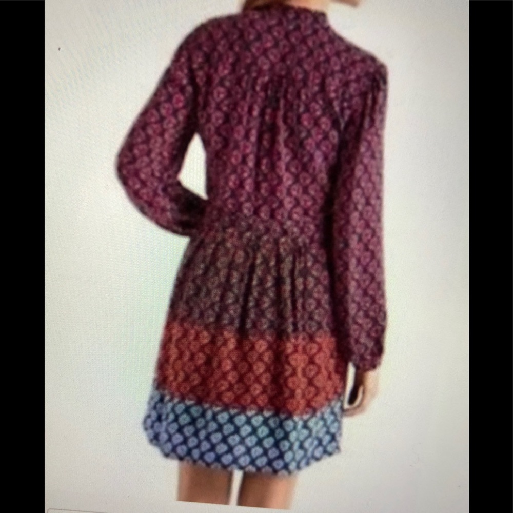 GAP👗LONG-SLEEVES V-NECKLACE TIE DRESS Size 2 - Picture 3 of 14